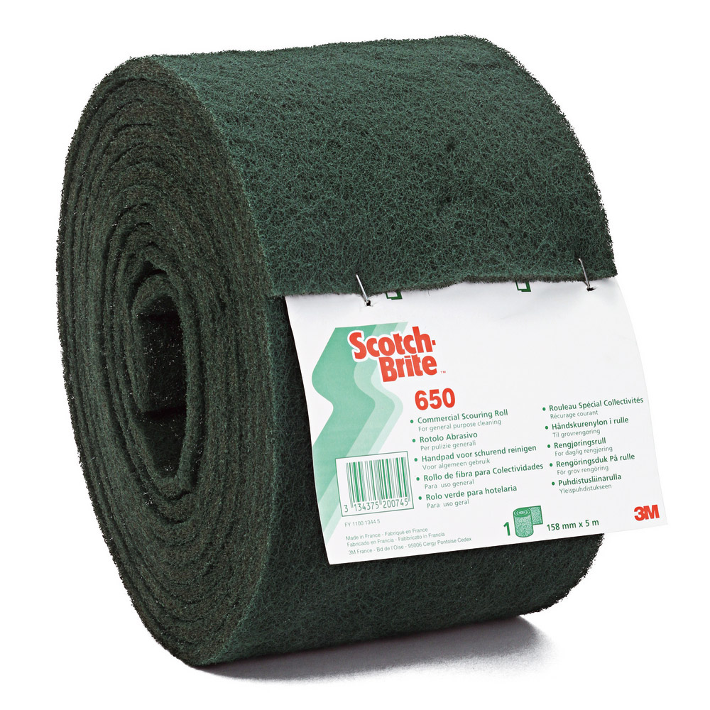 Scotch-Brite 650 Abrasive Nylon Precut Rulle Grøn 158 Mm X 5 M
