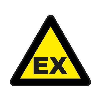 Eksplosionsfare Trekant Vinyl Sign