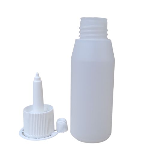 Plastflaske 50 ml hvid HDPE