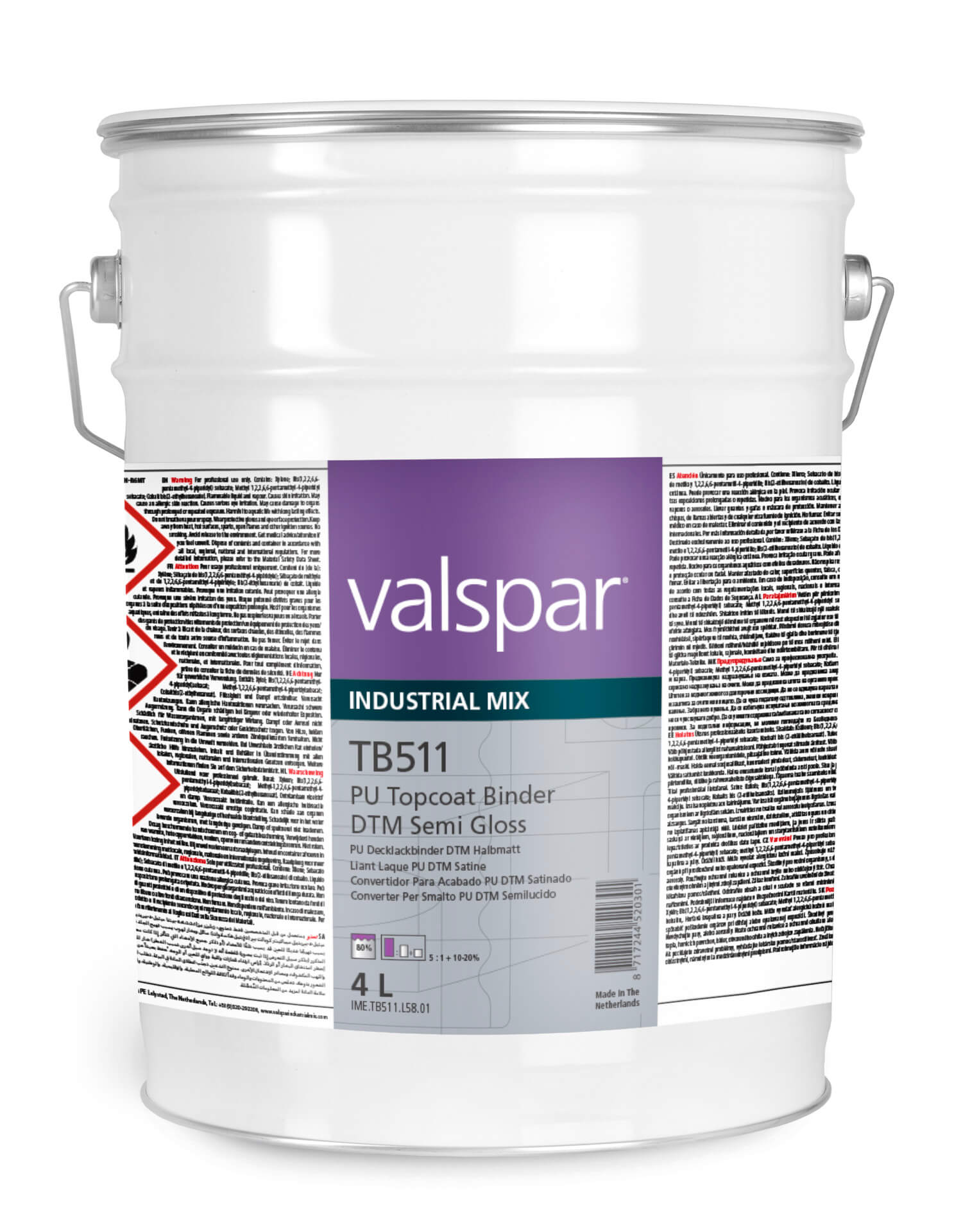 Tb511 Pu Topcoat Binder Dtm Semi Gloss