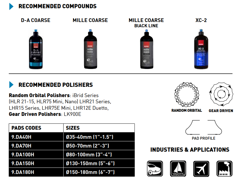 D-A Coarse Cutting Foam Polerpude